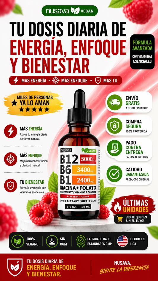 Complejo B12, B6, B1 NUSAVA ™ - Verificado ✅